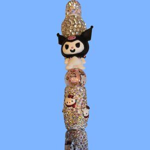 Kuromi & Hello Kitty glitter ink pen~ black ink.  New!